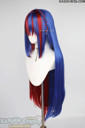 Fire Emblem Engage Alear female version 100cm long red blue split wig