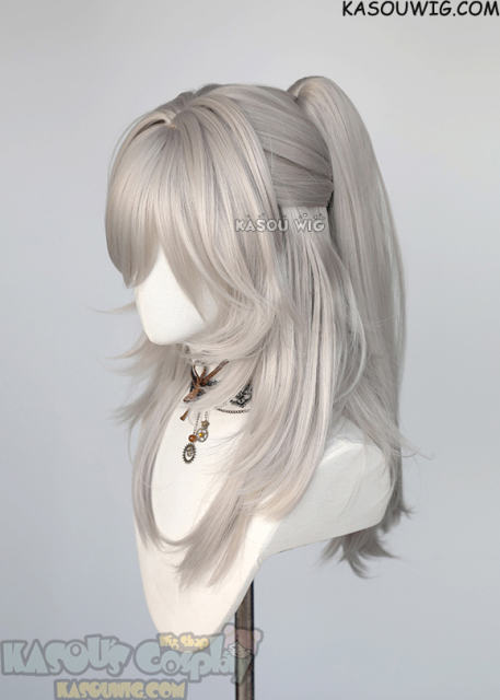 Honkai: Star Rail Jing Yuan medium length layered warm white wig