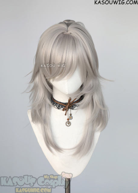 Honkai: Star Rail Jing Yuan medium length layered warm white wig