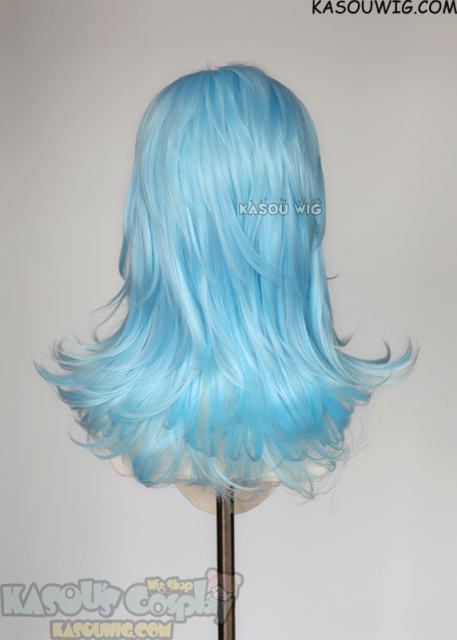 M-3 KA046 light blue 52cm long layered choppy wig