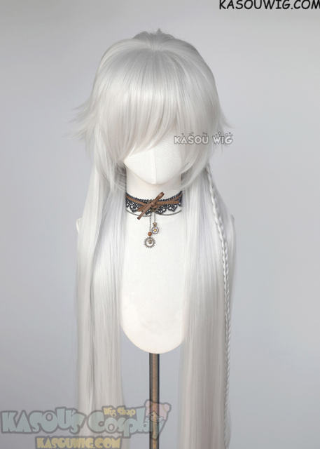 Hazbin Hotel Emily Black Butler Undertaker Cardcaptor Sakura Yue 130cm long straight layers silver white wig