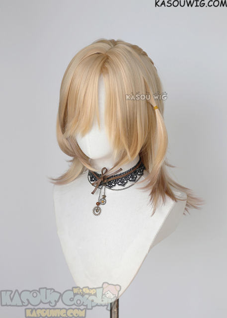 [ 2 colors] Genshin Impact Kaveh medium layered blonde brown gradient wig