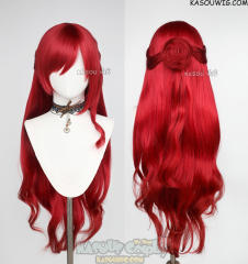 Honkai: Star Rail Himeko 100cm long wavy red ombre wig with a bun