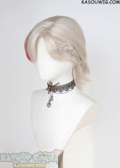 Genshin Impact Lyney short warm blonde wig with red streak