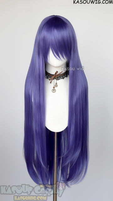 L-4 KA057 100cm/39.5" long straight versatile cool purple wig