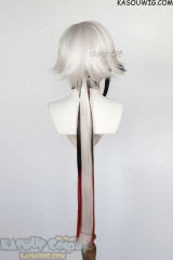 Genshin Impact The Knave Arlecchino 100cm long silver white wig with black streaks
