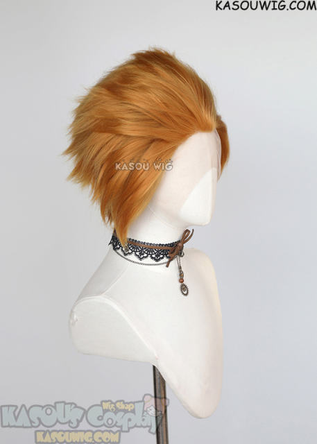 Lace Front>> carrot orange all back spiky synthetic cosplay wig LFS-1/KA019