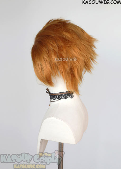 Lace Front>> carrot orange all back spiky synthetic cosplay wig LFS-1/KA019