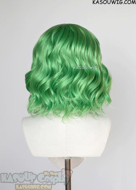 S-4 / KA060 light green loose beach waves lolita wig with bangs 35cm