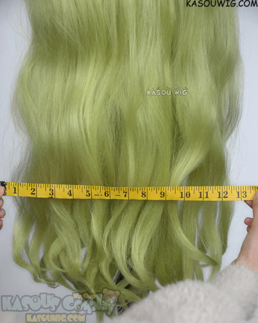 Lace Front >> Kimetsu no Yaiba Demon Slayer Daki silver green ombre 110cm long ponytail wig