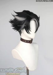 Genshin Impact Wriothesley short black gray wig