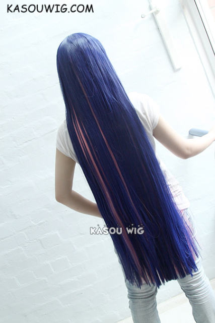 Panty and Stocking with Garterbelt Stocking 120cm long straight blue pink wig