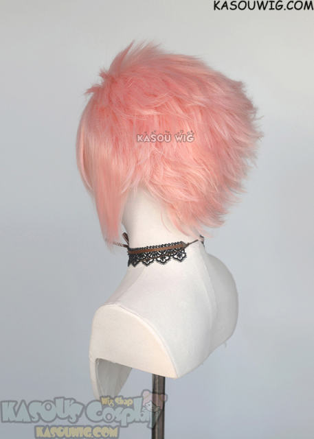 S-5 SP12 31cm/12.2" short pastel pink spiky layered cosplay wig