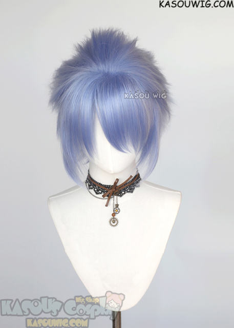 S-5 KA055 31cm/12.2" short cornflower blue spiky layered cosplay wig