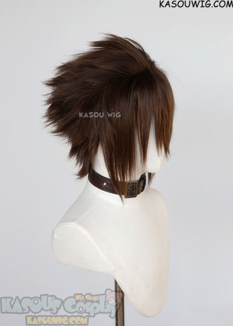 S-5 KA028 31cm/12.2" short bistre brown spiky layered cosplay wig