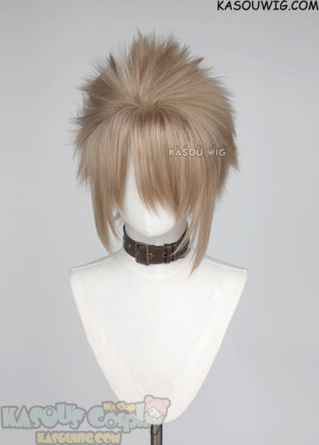 S-5 KA015 31cm/12.2" short ash blonde spiky layered cosplay wig