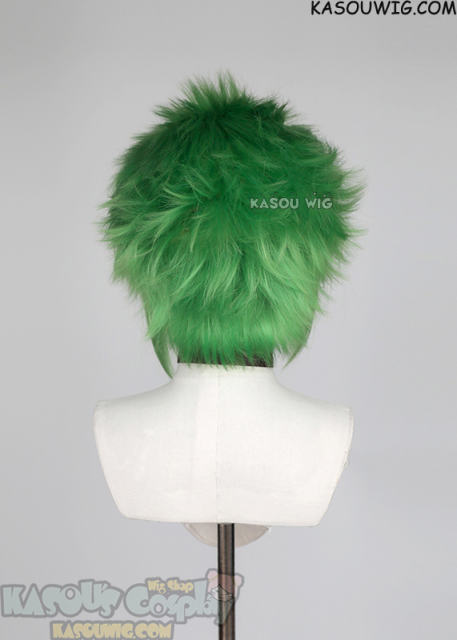 S-5 KA060 31cm/12.2" short light green spiky layered cosplay wig