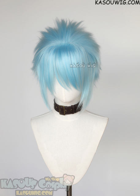 S-5 KA046 31cm/12.2" short light blue spiky layered cosplay wig