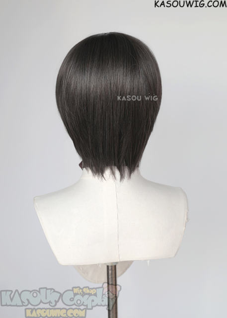 S-2 / SP09  dark gray short bob smooth cosplay wig with long bangs