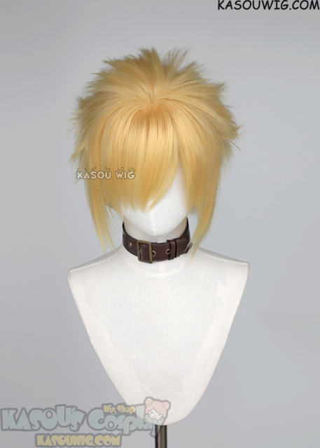 S-5 SP01 31cm/12.2" short pastel yellow spiky layered cosplay wig