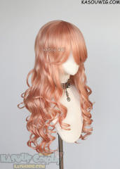 L-1 / SP22 coral pink 75cm long curly wig