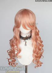 L-1 / SP22 coral pink 75cm long curly wig