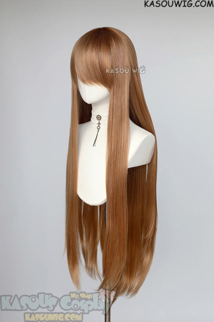 L-4 KA023 100cm/39.5" long straight versatile caramel brown wig