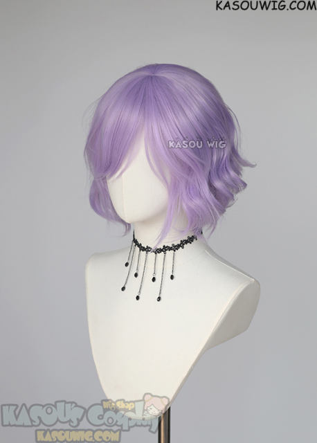 Twisted Wonderland Epel Felmier short curly lilac bob wig