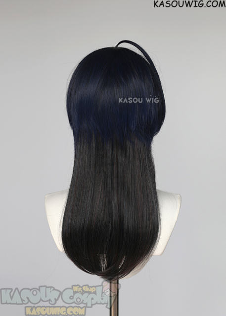 Twisted Wonderland Malleus Draconia 62cm long black blue ombre wig