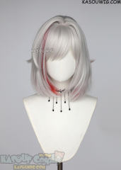 Honkai: Star Rail Topaz silver and red bob cosplay wig