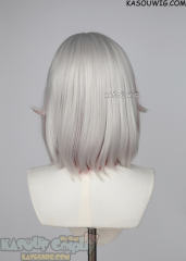 Honkai: Star Rail Topaz silver and red bob cosplay wig