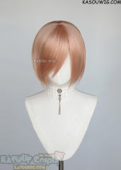 S-2 / SP20 peach pink short bob smooth cosplay wig with long bangs