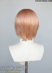 S-2 / SP20 peach pink short bob smooth cosplay wig with long bangs