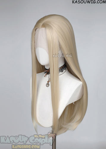 Lace Front>> Coven Evelynn/ JoJo Gyro Zeppli light blonde 76cm long slicked-back straight wig LFL-2/KA006