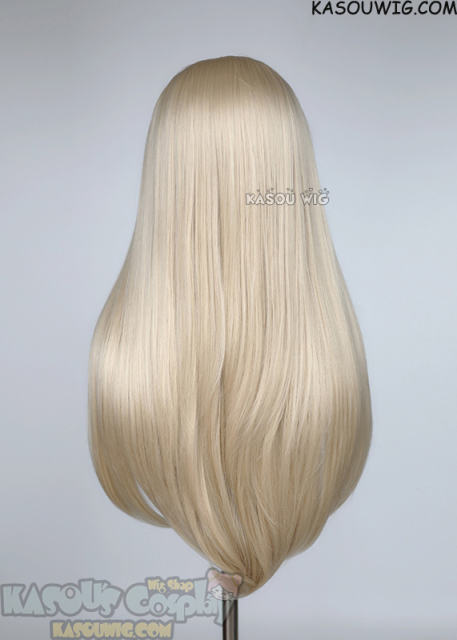 Lace Front>> light blonde 76cm long slicked-back straight synthetic cosplay wig LFL-2/KA006