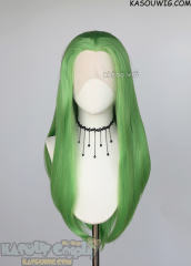 Lace Front>> light green 76cm long slicked-back straight synthetic cosplay wig LFL-2/KA060