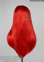 Lace Front>> vermillion red 76cm long slicked-back straight synthetic cosplay wig LFL-2/KA040