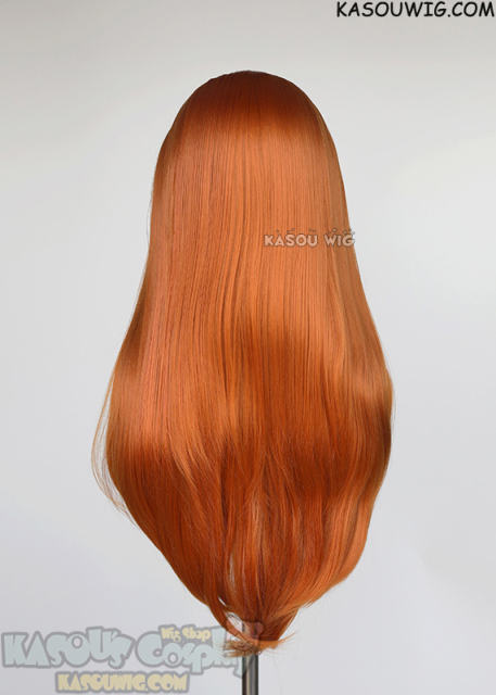 Lace Front>> burnt orange 76cm long slicked-back straight synthetic cosplay wig LFL-2/KA021