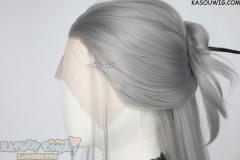 Lace Front>> light gray 76cm long slicked-back straight synthetic cosplay wig LFL-2/KA003