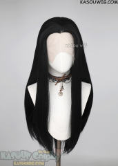 Lace Front>> jet black 76cm long slicked-back straight synthetic cosplay wig LFL-2/KA032 Sir Pentious