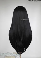 Lace Front>> jet black 76cm long slicked-back straight synthetic cosplay wig LFL-2/KA032 Sir Pentious