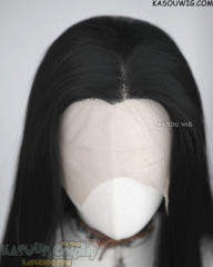 Lace Front>> jet black 76cm long slicked-back straight synthetic cosplay wig LFL-2/KA032 Sir Pentious