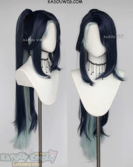 Genshin Impact Xianyun 100cm long blue green ponytail wig