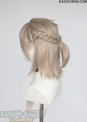 Lace Front>> Genshin Impact pre-styled Albedo mixed ash blonde wig
