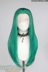 Lace Front>> emerald green 76cm long slicked-back straight synthetic cosplay wig LFL-2/KA062