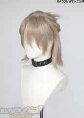 Lace Front>> Genshin Impact pre-styled Albedo mixed ash blonde wig