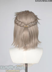 Lace Front>> Genshin Impact pre-styled Albedo mixed ash blonde wig