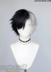 Wind Breaker Haruka Sakura short layered black silver split wig
