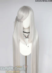 150cm / 59" long straight versatile silver white wig KA002