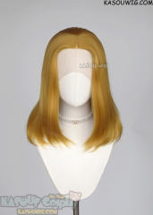 Lace Front>> light golden middle part medium length wig LFM-1/KA013